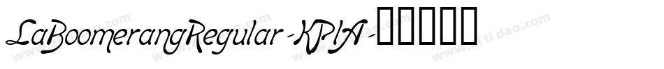 LaBoomerangRegular-KPlA字体转换