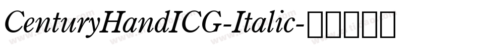 CenturyHandICG-Italic字体转换