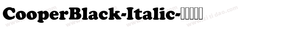 CooperBlack-Italic字体转换