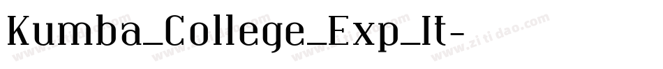 Kumba_College_Exp_It字体转换
