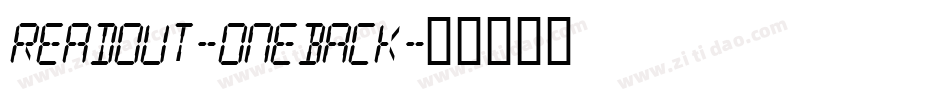 Readout-OneBack字体转换