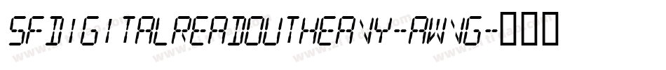 SfDigitalReadoutHeavy-AwVg字体转换