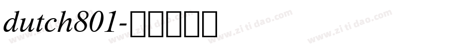 dutch801字体转换