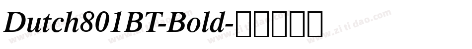 Dutch801BT-Bold字体转换