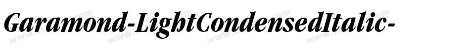 Garamond-LightCondensedItalic字体转换