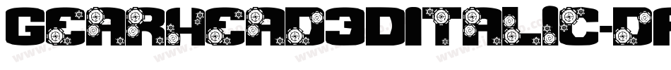 Gearhead3DItalic-dRel字体转换