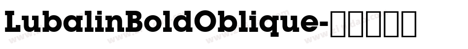 LubalinBoldOblique字体转换