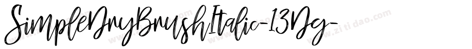 SimpleDryBrushItalic-13Dg字体转换