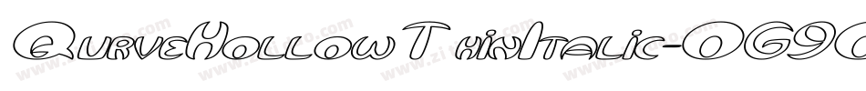 QurveHollowThinItalic-OG9O字体转换