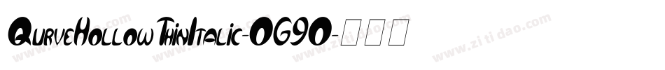 QurveHollowThinItalic-OG9O字体转换