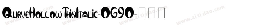 QurveHollowThinItalic-OG9O字体转换