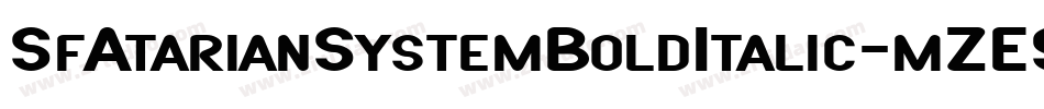 SfAtarianSystemBoldItalic-mZE9字体转换
