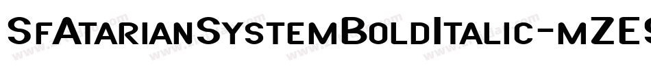 SfAtarianSystemBoldItalic-mZE9字体转换