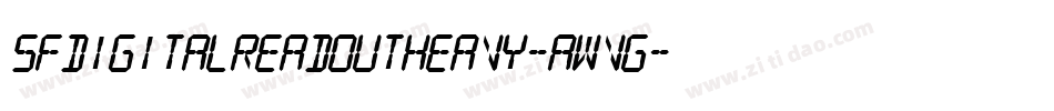 SfDigitalReadoutHeavy-AwVg字体转换
