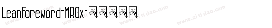 LeanForeword-MR0x字体转换
