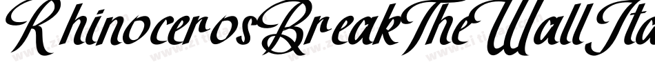 RhinocerosBreakTheWallItalic-axxMJ字体转换 RhinocerosBreakTheWallItalic-axxMJ字体转换