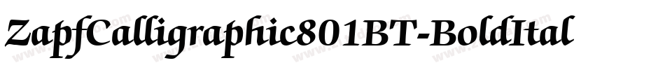 ZapfCalligraphic801BT-BoldItal字体转换