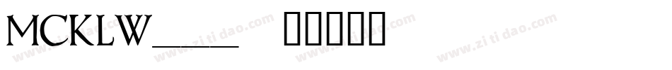 MCKLW___字体转换