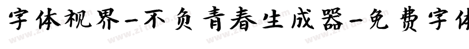 字体视界-不负青春生成器字体转换