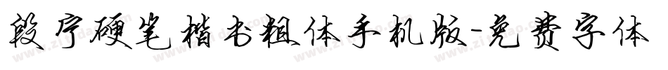 段宁硬笔楷书粗体手机版字体转换