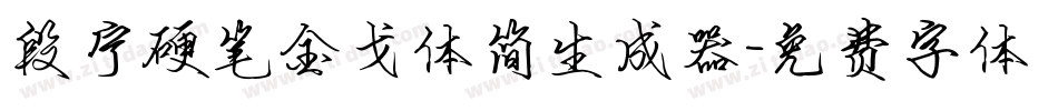 段宁硬笔金戈体简生成器字体转换