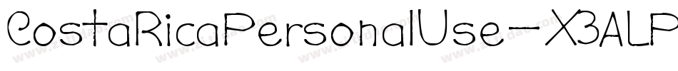 CostaRicaPersonalUse-X3ALP字体转换