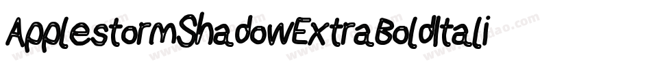 ApplestormShadowExtraBoldItalic-OmLo字体转换