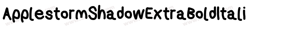 ApplestormShadowExtraBoldItalic-OmLo字体转换