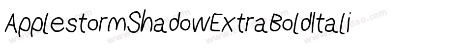ApplestormShadowExtraBoldItalic-OmLo字体转换