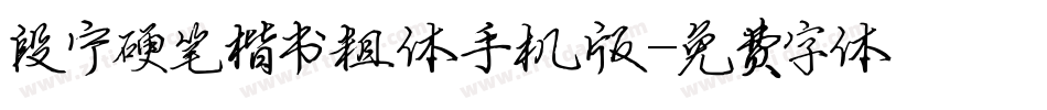 段宁硬笔楷书粗体手机版字体转换