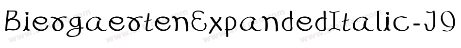 BiergaertenExpandedItalic-J99j字体转换