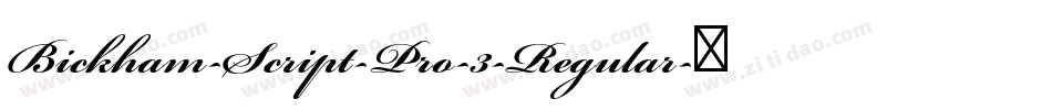Bickham-Script-Pro-3-Regular字体转换