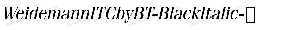 WeidemannITCbyBT-BlackItalic字体转换
