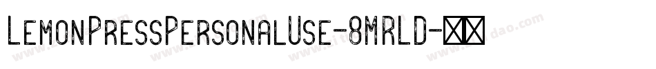 LemonPressPersonalUse-8MRLD字体转换