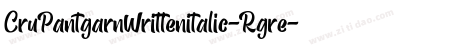 CruPantgarnWrittenitalic-Rgre字体转换