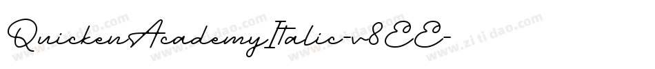 QuickenAcademyItalic-v8EE字体转换