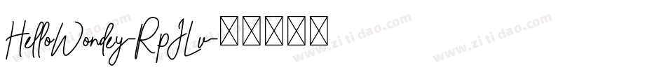 HelloWondey-RpJLv字体转换 HelloWondey-RpJLv字体转换
