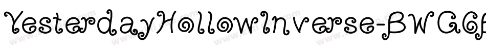 YesterdayHollowInverse-BWG6B字体转换