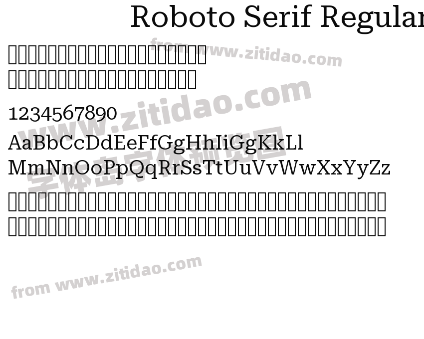 Roboto Serif Regular字体预览