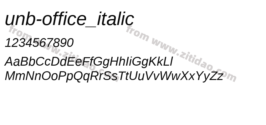 unb-office_italic字体预览