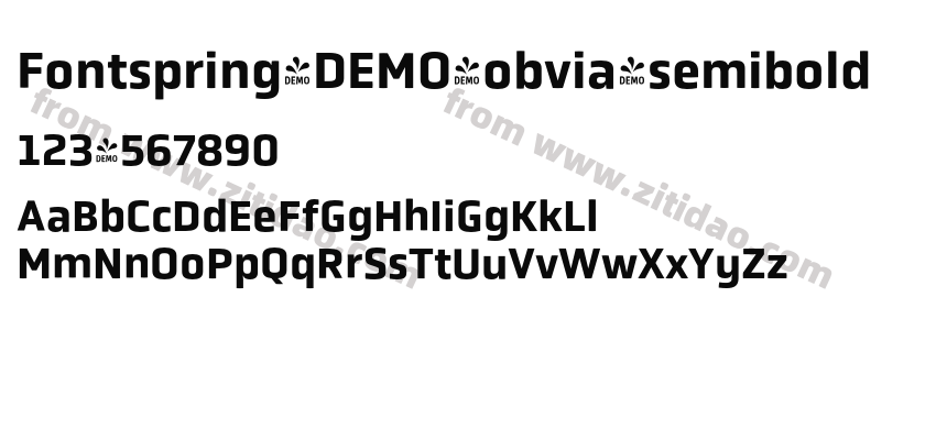 Fontspring-DEMO-obvia_semibold字体预览