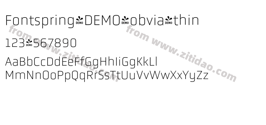 Fontspring-DEMO-obvia_thin字体预览