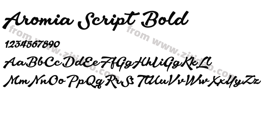 Aromia Script Bold字体预览