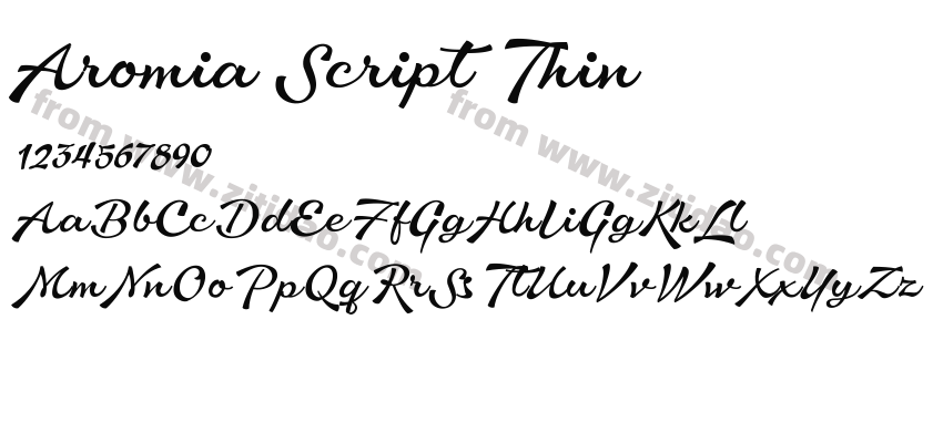 Aromia Script Thin字体预览