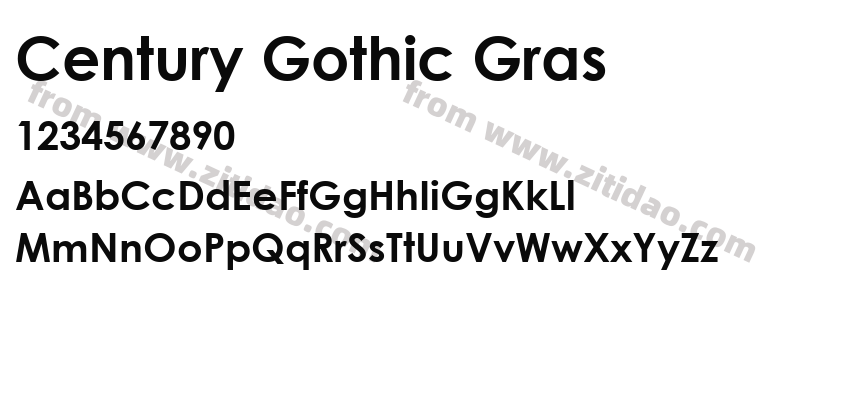 Century Gothic Gras字体预览