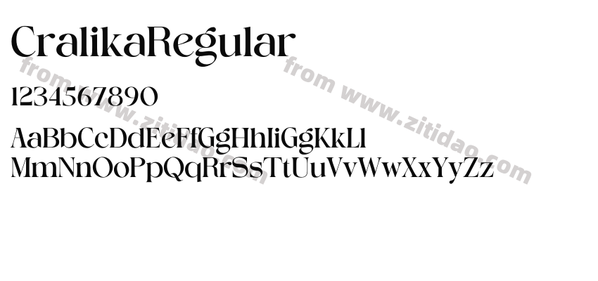 CralikaRegular字体预览
