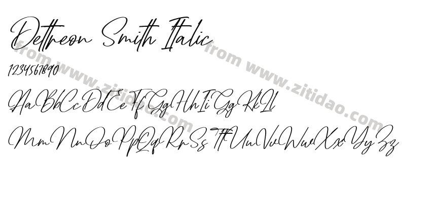 Dettreon Smith Italic字体预览