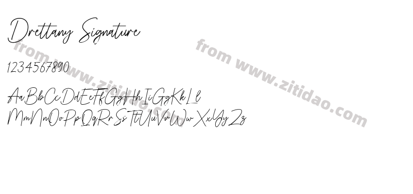 Drettany Signature字体预览