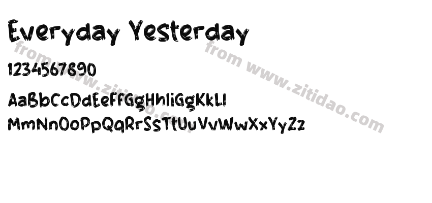 Everyday Yesterday字体预览