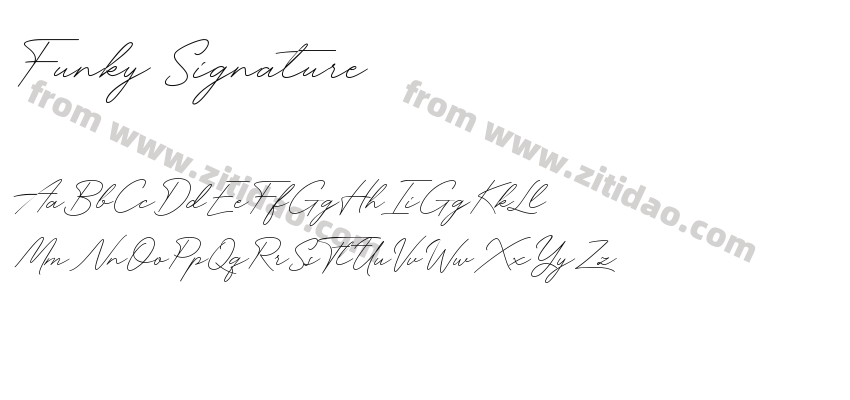 Funky Signature字体预览